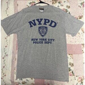 NYPD New York City Police Dept Gray T-Shirt Large Official Licensed 2006 Y2K